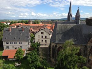 Blick auf das Sendezentrum