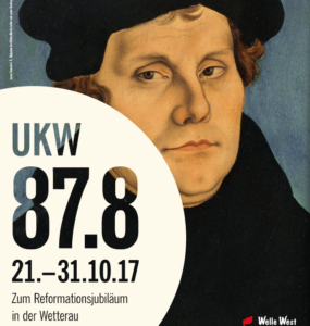 Radio Welle West Wetterau 2017, Bildnachweis zur Darstellung von Martin Luther: Lucas Chranach d. Ä., Diptychon des Bildnis Martin Luther und seiner Ehefrau, 1529, Foto: Wolfgang Fuhrmannek, HLMD.